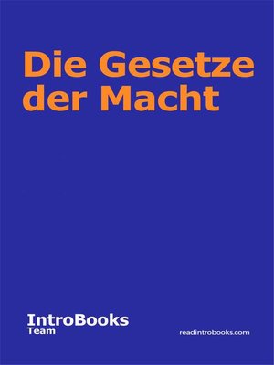cover image of Die Gesetze der Macht